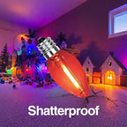 12Pack C7 Replacement Bulbs, Multicolor LED Christmas Light Bulbs for Outdoor String Lights, Patio Wedding Party Decor with E12 Candelabra Base