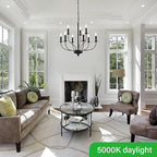 VOLIVO 24 Pack Chandelier LED Bulbs,B11 Candelabra 4.5W, 60 Watt Equivalent, 5000K Clear Glass Filament, E12 Standard Base,Daylight,Classic Edison Fan (Non-dimmable)