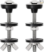 2PCS M6 Universal Toilet Tank to Bowl Bolts Kit, Heavy Duty Stainless Steel Toilet Seat Bolts, Easy to Install