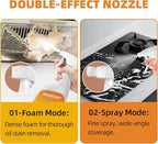 Jocecury 500ml Powerful Kitchen Degreaser Foam Spray – Multipurpose Grease Remover for Pots, Pans, Countertops & Appliances with 2-in-1 No-Rinse Dual Spray Nozzle (Lemon)