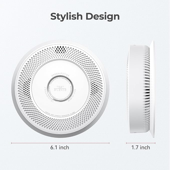 Smoke & Carbon Monoxide Detectors 10-Year Battery, Photoelectric Sensor & Test-Silence Button - UL217-9th Listed Fire Alarms for Home Safety (4 Pack)