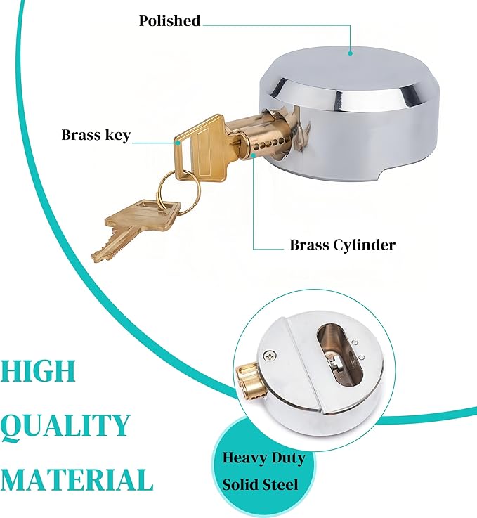 2 Pack Van Door Lock, 73MM Heavy Duty Solid Steel Hidden Shackle Padlock and Hasp Set Keyed Different, with 4pcs Keys and 80mm Screws for Vans, Trucks, Gates, Trailer