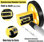 Zozen Measuring Wheel in Feet and Inches, Scalable Length 40in, 4-inch Measure Wheel, Walking Measurement Up To 10,000Ft / Mechanical/One Key to Reset, Include Carrying Bag.