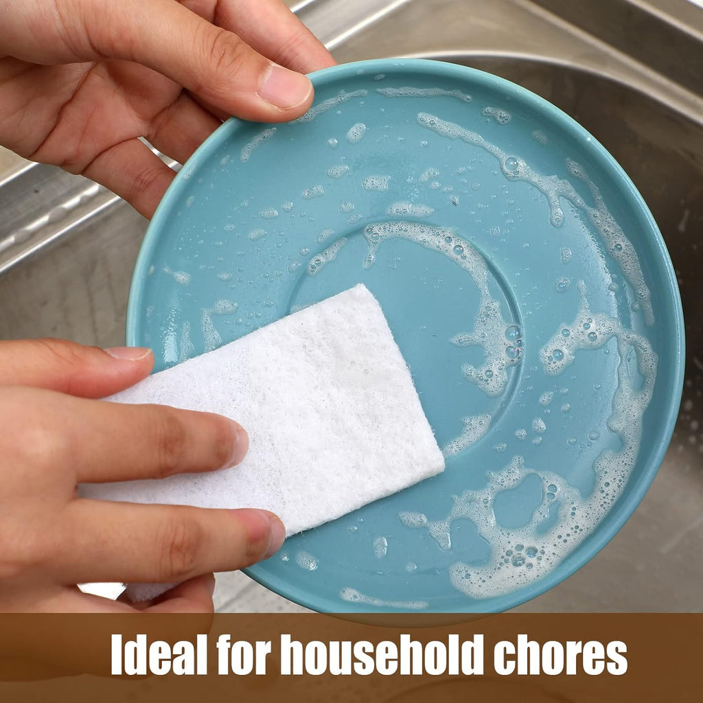 20 Pieces White Scrubbing Pad Non Scratch Scouring Pads Non Woven Scouring Sponge Multipurpose Abrasive Multi Surface Scrubber for Cleaning Polishing(4.5 x 9.8 Inch)