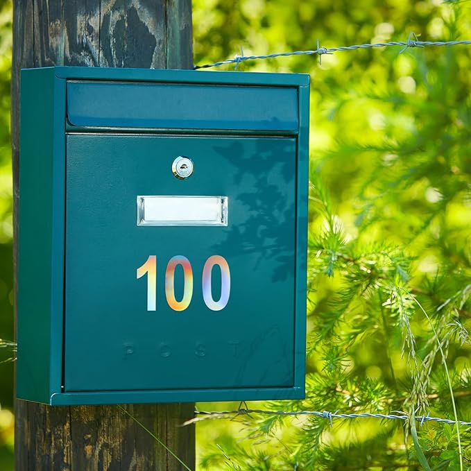 Leinuosen 260 Pcs Back to School Gifts Mailbox Numbers Stickers Adhesive Numbers for Outside Reflective Vinyl Waterproof Address Sticker for Mailbox Signs, Classroom, 1&2&3 Inch(Rainbow Silver)