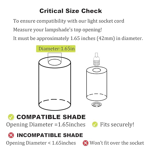 Plug in Light Socket - 16Ft Pendant Light Cord Kit E26/E27 Light Socket Hanging Lantern Lamp Cord with On/Off Switch,Socket Rings, 2 Pack, White