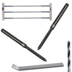 Left&Right Handed Thread Lag Screws for 1/8" Decking Cable Railing Kit/Hardware, Non-Turnbuckle System (30, Black, 1/8")