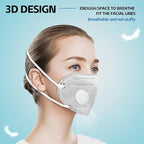Head Mounted Face Dust Mask 20PCS,7 Layer Breathable Valve Disposable for Protection Construction Sanding Adult
