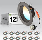 ASD 4 Inch Retrofit LED Recessed Lighting | Metal Trim Bronze 10W 849LM 120V 2700K-5000K Adjustable Ceiling Downlights | Triac Dimmable Wet Rated Room Can Lights, ETL Energy Star, 12 Pack