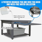 Washer and Dryer Pedestals with Pullout-Shelf - 29" W, 18" H, Gray Steel Universal Fit with Major Brands | Laundry Pedestal with Drain Pan & Hose | Washer Stand for Back Pain Relief, 800 lbs Capacity