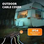 QUOBAS 2 Pack Outdoor Waterproof Electrical Box with 6 Cable Ports, IP54 Weatherproof Heavy-Duty Extension Cord Cover for Power Strips, Garden Power Tools, Holiday Lights, Black