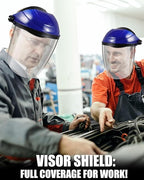 12 Pack Safety Face Shield for Grinding and Cutting, Full Impact Resistant Face Shield Mask for Work Chemical Woodworking (Blue)