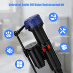 Jamini Toilet Fill Valve Replacement Kit, Quick-Install Inlet Valve with Connector & Refill Tube, Fixes Slow Filling, Leaks, Noisy Tank, Universal for Most Toilet Tanks