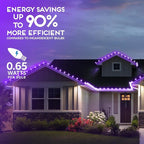 HLO Lighting Set of 500 Purple C9 Faceted LED Christmas Light Bulbs for Indoor & Outdoor Use | Durable Replacement Bulbs