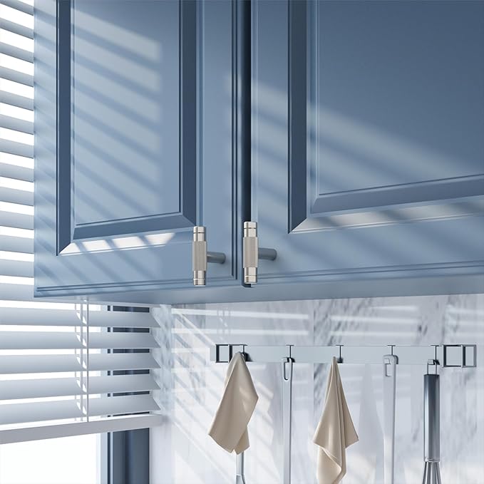 Amerdeco 10 Pack 2 Inch Brushed Satin Nickel Cabinet Knobs Single Hole Cabinet Pulls Dresser Knobs Round Drawer Knobs and Pulls for Bathroom Cabinets ZH0040