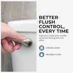 Brushed Nickel Toilet Tank Flush Lever Handle, Universal Front Mount with Nut Lock, Fits Most Toilets