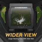 TOOLIOM Auto Darkening Welding Helmet with Light 1/1/1/1 Large Viewing 4.31" x 3.81" True Color Welding Mask Shade 4/5-9/9-13 Solar/Rechargeable Battery Powered Welder Hood for TIG MIG Stick CUT Grind