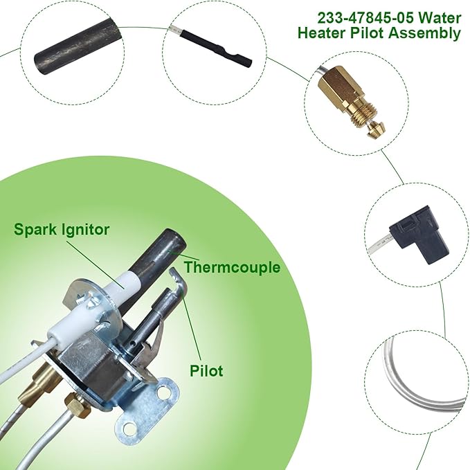 233-47845-05 Water Heater Pilot Assembly Compatible with Bradford White Water Heater,233-47845-05 Pilot Assembly Replace for 415-47845-05,233-47845-02A,233-47845-03