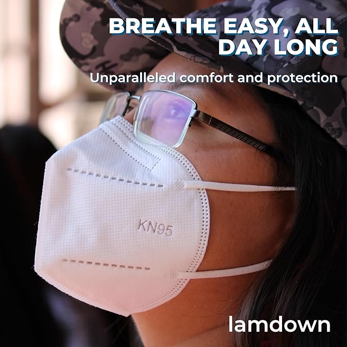 KN95 Face Masks, Premium 5-Layer Disposable Dust Mask Respirator for Adults