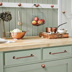 Goo-Ki 6 Pack Antique Copper Cabinet Pull Dark Copper Drawer Handles, 7.56 inch(192mm) c-c Solid Vintage Copper Bar Pulls Red Bronze Kitchen Hardware for Dresser Wardrobe Cupboard, 9338AC-192