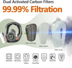Full Face Gas Mask, Gas Masks Survival Nuclear and Chemical with 40mm Activated Carbon Filter, Reusable Respirator Mask for Gases, Vapors, Dust, Chemicals