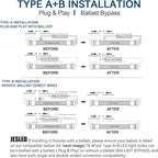 4 Pack T8 LED Bulbs 4 Foot, 14W 2450LM 6000K Super Bright, Type A+B 4FT LED Bulbs, Fluorescent Tubes Replacement, Plug & Play or Ballast Bypass, Clear Cover