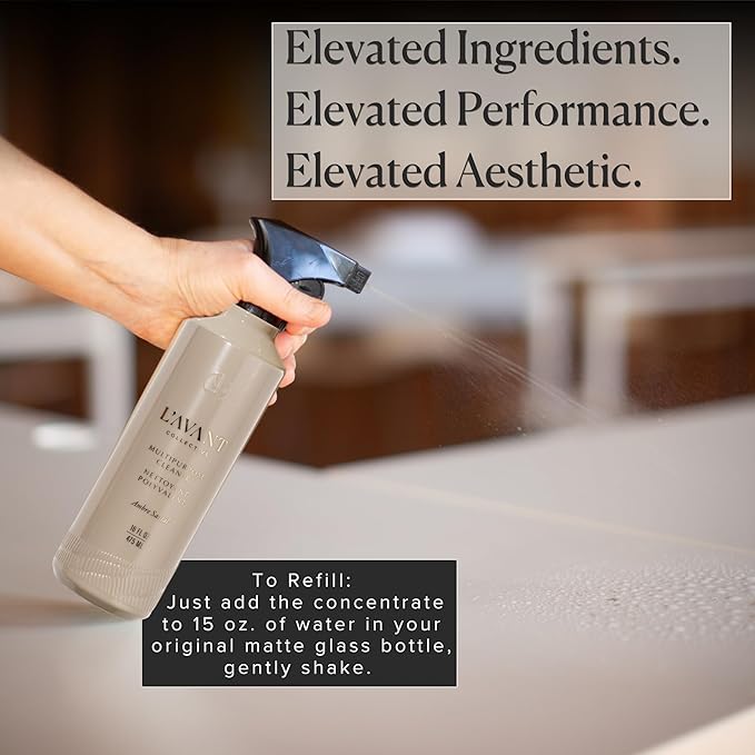 L’AVANT Collective | Plant-Based Multipurpose Cleaner Refill – All-Natural Cleaning Supplies for Safe Home Cleaning – Concentrated, Food-Safe Surface Cleaner with Ambre Santal Scent, 1 oz Bottle