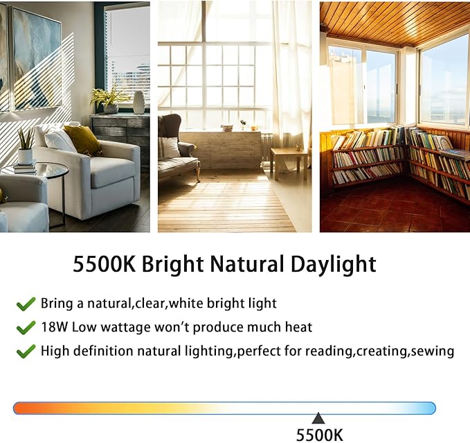 PL18-B 18W Replacement Tube Light Bulb for OttLite T18330 PL18-B-FFP OTL18TCB Fluorescent Light Bulb,Tpye B,Bright Natural Daylight,2G11 Base,930lm,9'' Overall Length 2 Pack