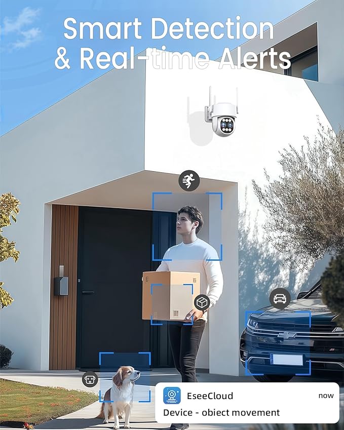 [Dual Lens 4MP+4MP & 10X Zoom] Security Camera System Outdoor Wireless with Auto Tracking, 4K Indoor Home Video Surveillance CCTV 10 CH with 1TB, 100ft Color Night Vision Weatherproof