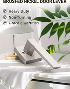 6 Pack Dummy Door Handles Brushed Nickel for Left Hand and Right Hand, Mordern Square Closet Hallway Door Knobs, Non-Turning Single Side Pull