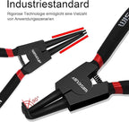 WISEUP Snap Ring Pliers Set, Heavy Duty 4PCS-7 inch Internal/External Circlip Pliers Kit, Straight/Bent Jaw Tips for C-Clip Ring Remover