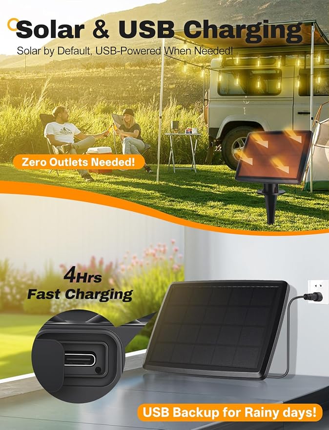 Tenmiro 60FT Solar String Lights Outdoor with Remote and 16+2 LED Shatterproof Bulbs Dimmable & Timing 3 Light Modes Solar Patio String Lights for Cafe, Garden, Deck, Outside Wedding Last for 10+Hrs