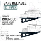 2-Pack 2x4ft Garage Wall Shelves, 2 Shelf Total 8 ft(L) Garage Shelving Wall Mounted – Heavy-Duty Storage Shelves, Perfect for Holding Storage Bins, Boxes, Sporting Goods, Tools, and More Space-Saving