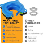 Toilet Flange Repair Kit, Universal Toilet Seal Parts for Wax Seal, Rubber Gasket Ring, Wax-Free Toilet Bowl Replacement kit Include Premium Nuts, Washers, 3.26Inch Bolts, Bolt Caps(2-Pack)