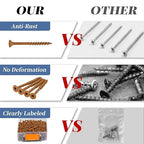 Wood Screws 2 Inch, 700 Pcs #8 x 2 Deck Exterior Screws for Wood, Construction Fence Screws, Rust Resistant, T25 Star Bits Included, Brown