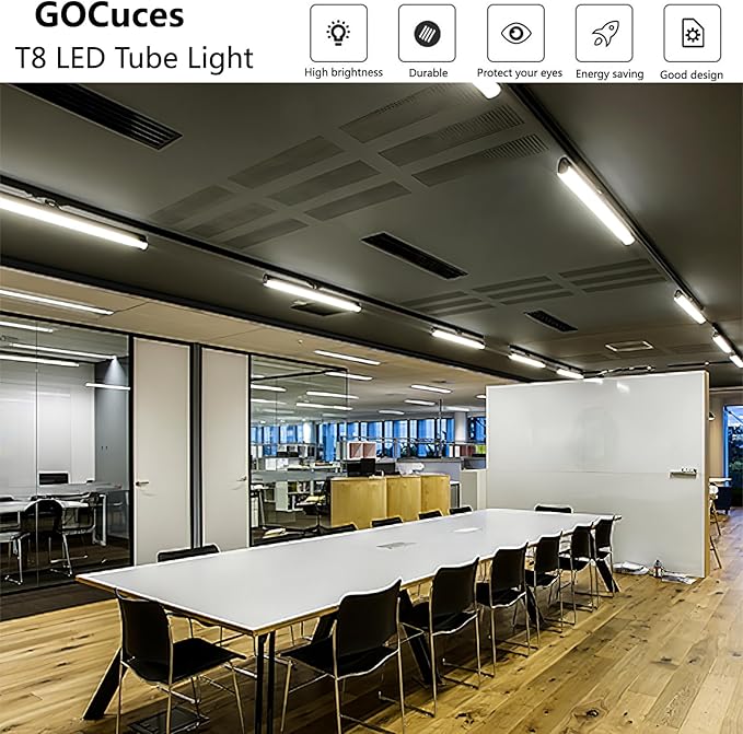 5 Foot T8 LED Tube Light,45W 4500lm,G13 Bi-Pin Base,60 inches End to End,V Shape,Daylight White 5000K,T12 Fluorescent Replacement,Dual-End Power,Ballast Bypass,Shop Lighting,Pack of 10