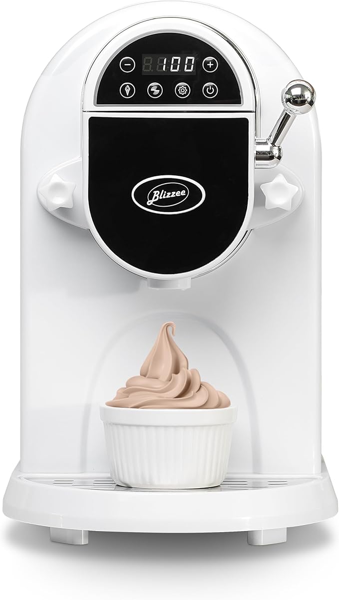 Soft Serve Ice Cream Machine 1.25Qt | No Pre-Freezing Automatic Ice Cream Maker | Built-In Compressor | LED Digital Display | Perfect for Soft Serve, Frozen Yogurt, Dairy Free Options and More