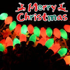 25 Pack C7 Red and Green Christmas Lights Replacement Ceramic Bulbs, Red Green Christmas Lights C7 Bulbs for Christmass Day, Party and Wedding Decorations, E12 Candelabra Base, 5 Watts