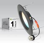 ASD 6 Inch Retrofit LED Recessed Lighting | Metal Trim Bronze 12W 1078LM 120V 2700K-5000K Adjustable Ceiling Downlights | Triac Dimmable Wet Rated Room Can Lights, ETL Energy Star