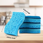 AIDEA Sponges Kitchen, Non-Scratch Scrub Sponge, 12Count, Sponges for Non-Stick Cookware, Kitchen Sponge for Dishes, Cleans Fast Without Scratching, Cleaning Power for Kitchen, Bathroom, Household