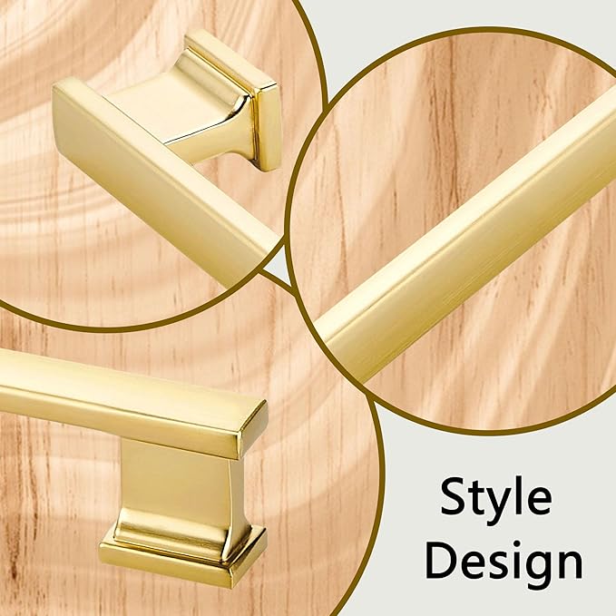 6 Pack 8-1/2 Inch Length|7-1/2 inch(192mm) Hole Center Brushed Gold Kitchen Cabinet Handles, Cabinet Pulls Kitchen Cabinet Hardware, Cupboard Pulls, Drawer Handles