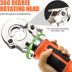 Electric Hydraulic Crimping Tool, 12 Ton 8AWG-600MCM Rechargeable Hydraulic Crimper for Cu/Al Terminal, Wire Cable Lug Crimping Tool Kit (12 dies)