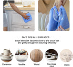 kimteny Kitchen Cloth Dish Towels, 13x28 Inches Premium Dishcloths, Super Absorbent Coral Velvet Microfiber Cleaning Cloths, Fast Drying Rags for Washing Dishes (13x28-12 Pack, Blue)