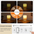 3.2 Inch 2200K Amber White E26 LED Bulb 60 Watt Equal, AC 120V 600LM Edison Bulbs Dimmable, 6W T10 T30 Tubular Filament Light Bulbs Glass for Fan Pendant Wall Light, UL Listed-4 Pack