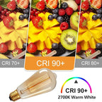 HESSION 6-Pack Vintage Edison Bulbs, ST64 40W E26 Base Amber Glass Warm White Filament Antique Decorative Dimmable Light Bulbs Used for Classical Pendant or Chandelier Lights