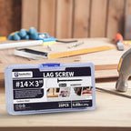 Lag Screws 3 Inch, 25PCS Heavy Duty Construction Screw,Structural Wood Screw #14 x 3, Rust Resistant, Washer Head, Black Coated Exterior Wood/Lag Screws, Star Drive with Bit