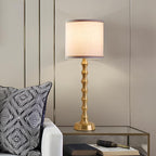 Set of 2 Gold Table Lamps, 30.5" Electroplated Gold Bamboo Base with White Linen Shade, Tall Buffet Lamps for Dining Room, Living Room, Bedroom Decor