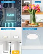 Sunco 12 Pack 6 Inch LED Recessed Light, Ceiling Canless Recessed Lights, Baffle Trim Ultra Thin, 850 LM, 14W, 3000K Warm White, Dimmable, Wafer Thin with Junction Box.