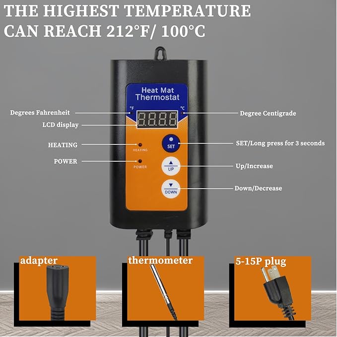 316 1000W Fully Submersible, Portable Electric bucket and Hot Tub immersion Water Heater with Temp Control, GFCI Leakage Protection for Bathtubs, Buckets, Pool, Baptistry & inflatable pool