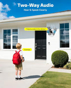 《100% Wire-Free》Wireless Outdoor Security Camera System, Solar Powered WiFi Cameras Systems with PIR Motion Detection, Home Video Surveillance DVR Kits